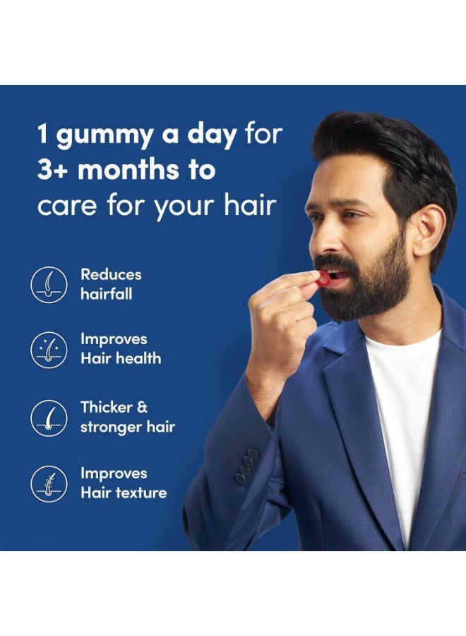 Man Matters Biotin Hair Gummies | 120 Days Pack | No Added Sugar | Enriched with Biotin Vitamin A, C, E & Zinc | Keeps Hair Healthy & Strong |100% Vegetarian - Image 2